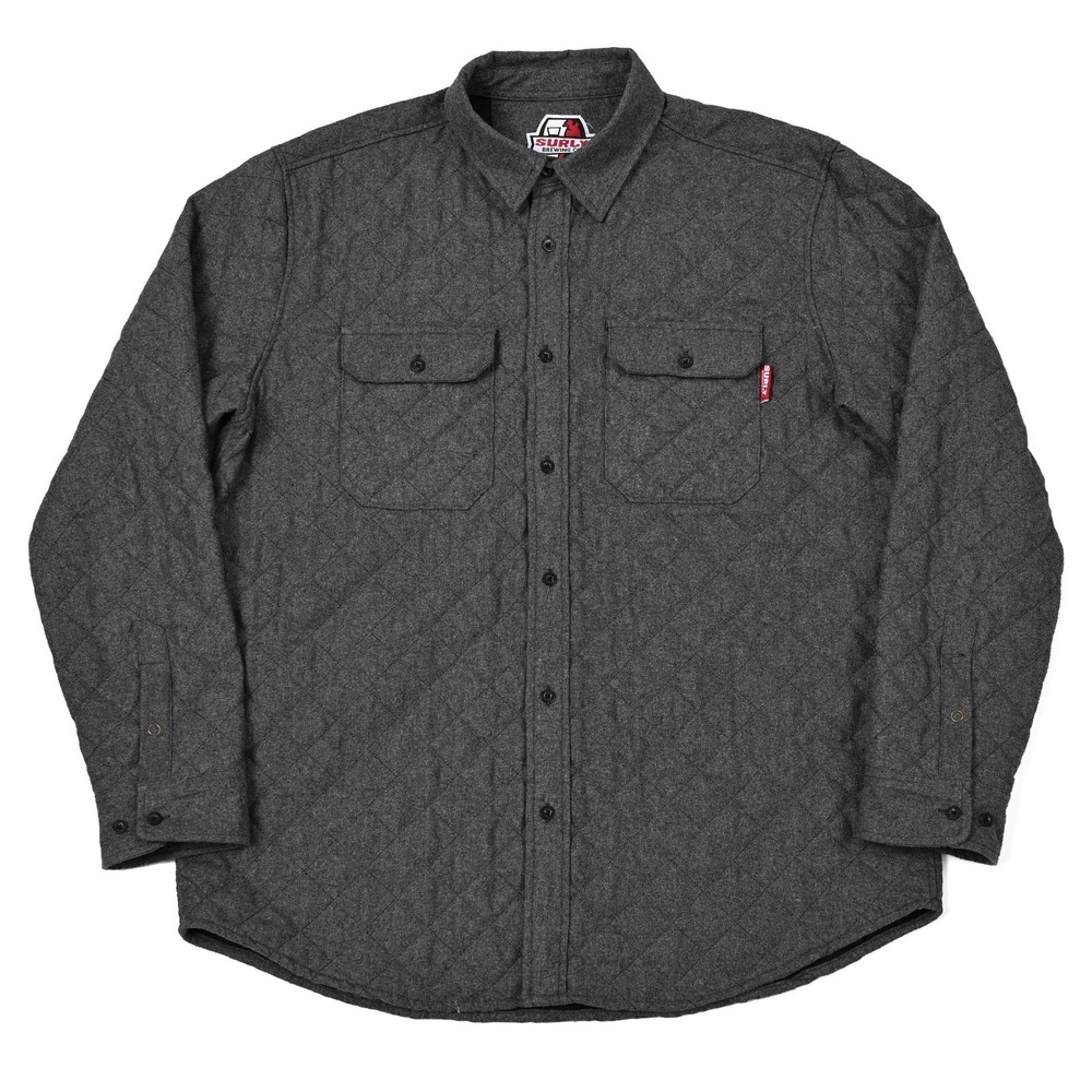 Surly Brewing Shirt Mens Large Shacket Quilted Lined Wool Blend‎ Beer Work L/S - Picture 5 of 10